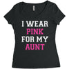 i wear pink for my aunt breast cancer Women's Triblend Scoop T-shirt