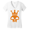 king skull emo club pirate dance music reggae Women's V-Neck T-Shirt