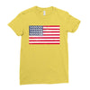 t-rex vintage american flag Ladies Fitted T-Shirt