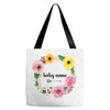 Floral Baby Name Tote Bags