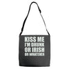 kiss me i'm drunk or irish Adjustable Strap Totes