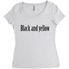 black and yellow Women's Triblend Scoop T-shirt