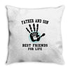 father and son best friends son Throw Pillow