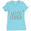 love cheer gold mixed media Ladies Fitted T-Shirt