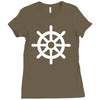 steering wheel sail boat funny Ladies Fitted T-Shirt