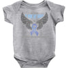 my hero is now my angel stomach cancer awareness Baby Bodysuit