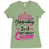 Celebrating With the 3rd Birthday Queen Ladies Fitted T-Shirt