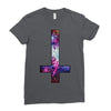inverted galaxy cross funny  religion banter space fashion new Ladies Fitted T-Shirt