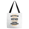 Super Cool Mother Of A Freaking Awesome Son Tote Bags
