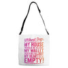 my heart is empty Adjustable Strap Totes