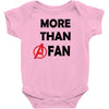 avengers more than a fan Baby Bodysuit