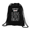 queens are born in february Drawstring Bags