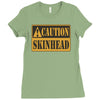 caution skinhead, ideal birthday gift or present Ladies Fitted T-Shirt