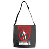 zombie  do not feed the zombies fun Adjustable Strap Totes