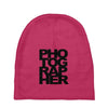 photographer camera photography modern text photos scrapbook geek t sh Baby Beanies
