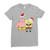 spongebob squarepants and patrick christmas Ladies Fitted T-Shirt