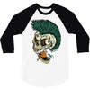 skull punk style 3/4 Sleeve Shirt