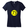 73 the perfect number t shirt the big bang theory cool funny Women's V-Neck T-Shirt