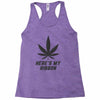 Support Melanoma Cancer Awareness With A Black Cannabis Leaf Racerback Tank