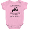 motorbike i don't snore biker's biker Baby Onesie