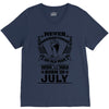 Never Underestimate Old Man Who Was Born July V-Neck Tee