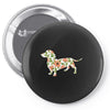 dachshund flower Pin-back button