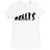evolution of table tennis or ping pong mens black t shirt top Ladies Fitted T-Shirt