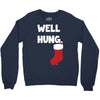 well hung endowed christmas stocking funny Crewneck Sweatshirt