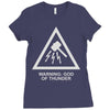 warning god of thunder Ladies Fitted T-Shirt