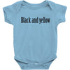 black and yellow Baby Bodysuit