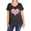 Jet'aime Flower Heart Ladies Curvy T-Shirt