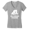 still plays with trucks Women's V-Neck T-Shirt