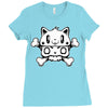 cat cap Ladies Fitted T-Shirt