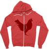 chiken red Zipper Hoodie
