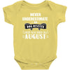 never underestimate an old man who was born in august Baby Onesie
