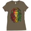 rasta lion Ladies Fitted T-Shirt