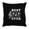 Best Dad Ever Funny Music Note Throw Pillow