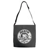 death before decaf Adjustable Strap Totes
