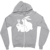 rude, rabbits humping,funny Zipper Hoodie
