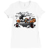 oblivious ninja trick or treat Ladies Fitted T-Shirt