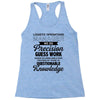 logistic operator manager we do precision guess work based on unreliab Racerback Tank