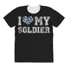 i love my soldier navy camouflage All Over Women's T-shirt