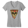 pizza skull Women's V-Neck T-Shirt