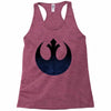 rebel logo with space pattern Racerback Tank