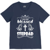 I Am One Blessed Stepdad V-Neck Tee