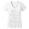 will squat for pizza Women's V-Neck T-Shirt