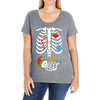 Christmas Skeleton mom and baby maternity Ladies Curvy T-Shirt