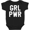 girl power white logo Baby Bodysuit