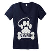 personalized paw halo Women's V-Neck T-Shirt