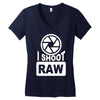 i shoot raw photography camera photograph Women's V-Neck T-Shirt